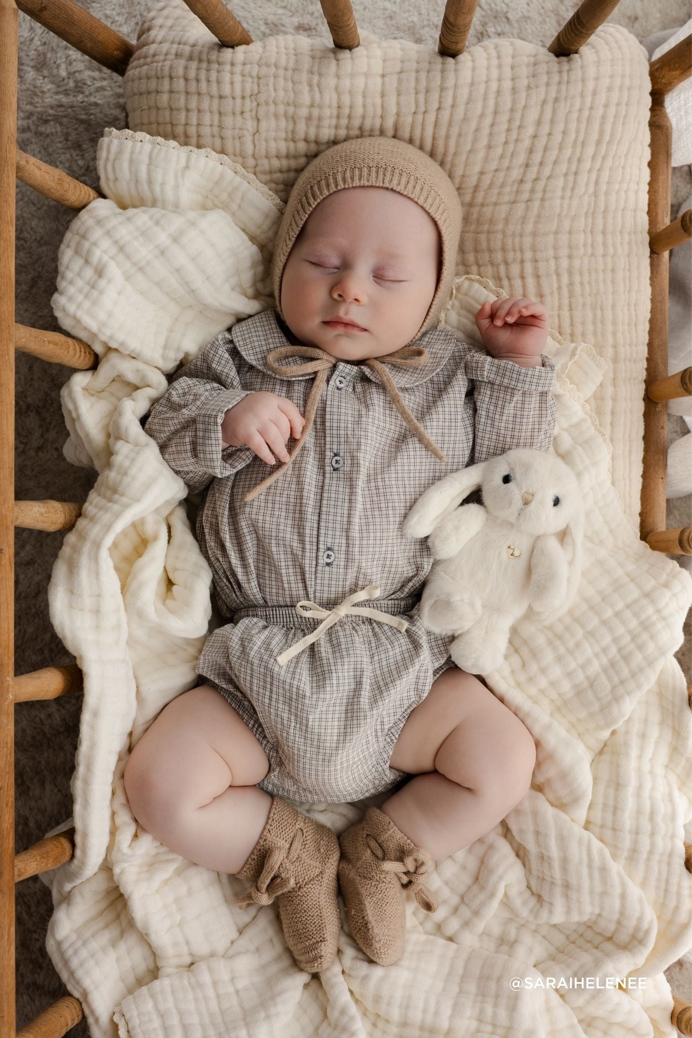 Bloomer en coton biologique à carreaux Nuage ludique, avec fermeture à bouton-pression, pour bébés garçons de 0 à 3 ans