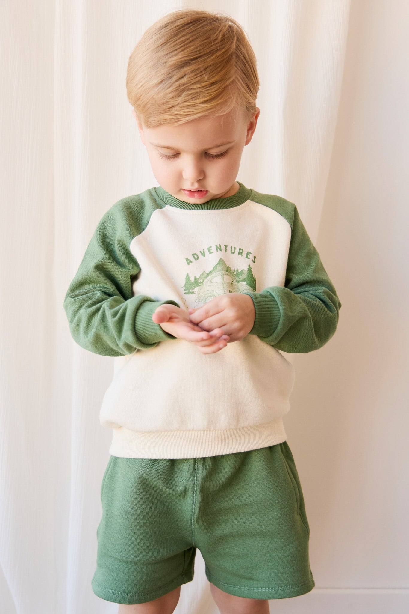 Short décontracté en coton biologique pois de neige avec taille élastique pour bébés garçons 6M