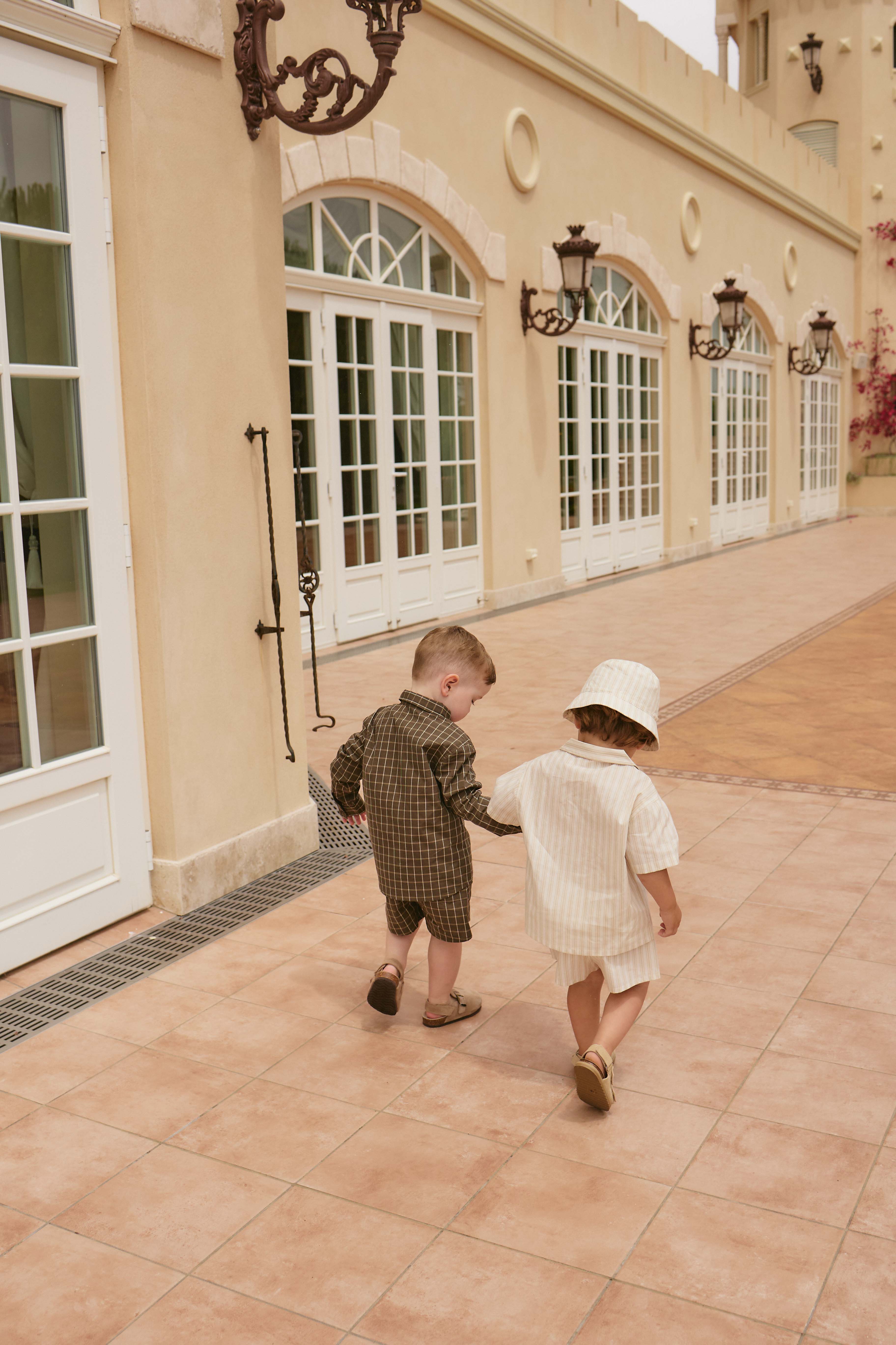Chemise en coton biologique à carreaux et à patte boutonnée pour bébés et tout-petits garçons 6 mois-4 ans