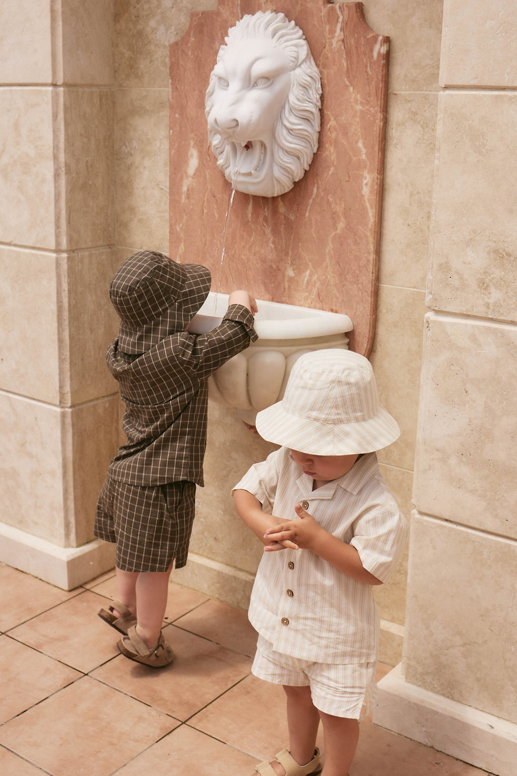 Chemise en coton biologique à carreaux et à patte boutonnée pour bébés et tout-petits garçons 6 mois-4 ans