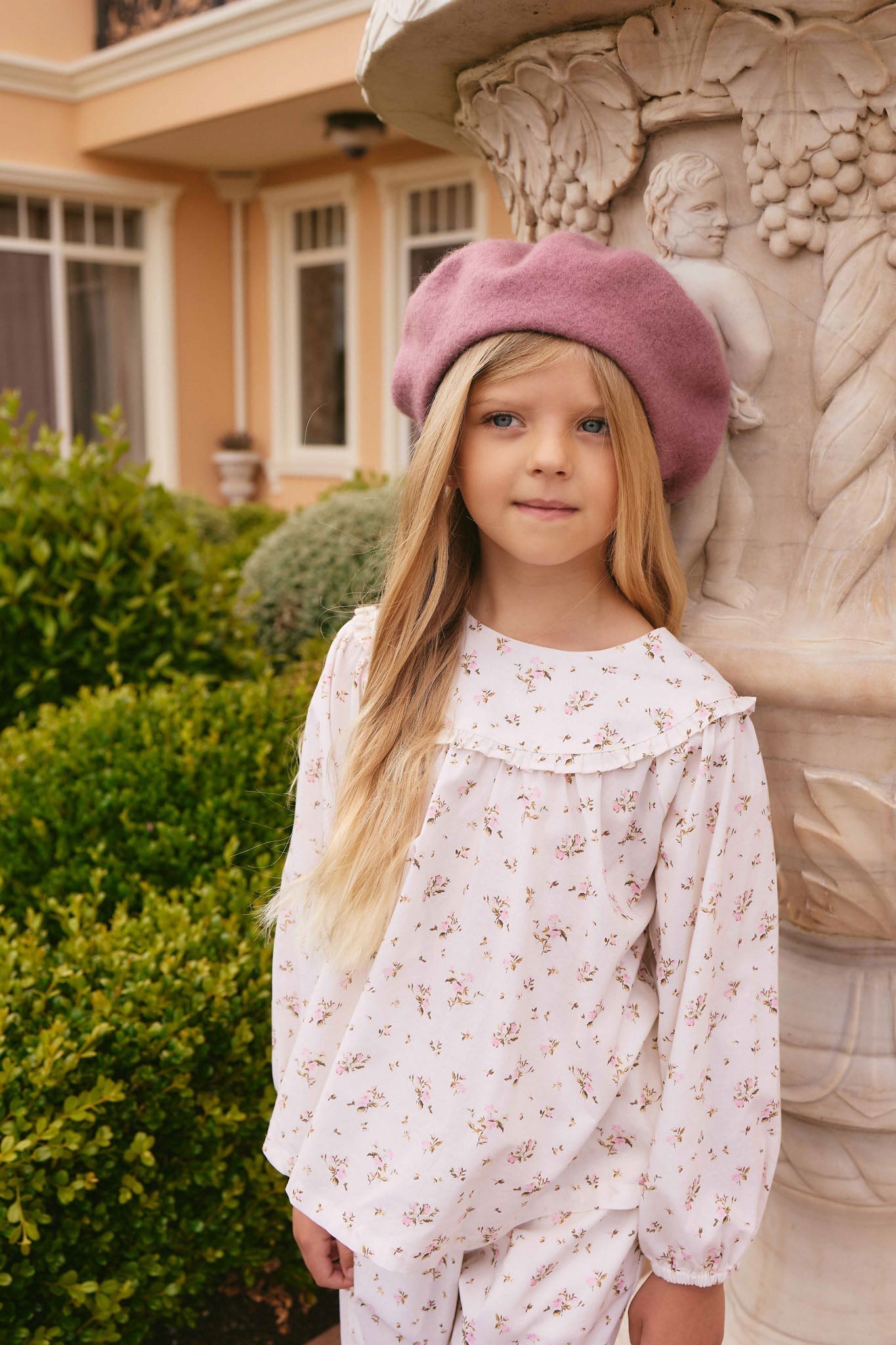 Blouse Romantique Fleurie en Coton Bio avec Col à Volants pour Bébés et Petites Filles 0-3 Ans