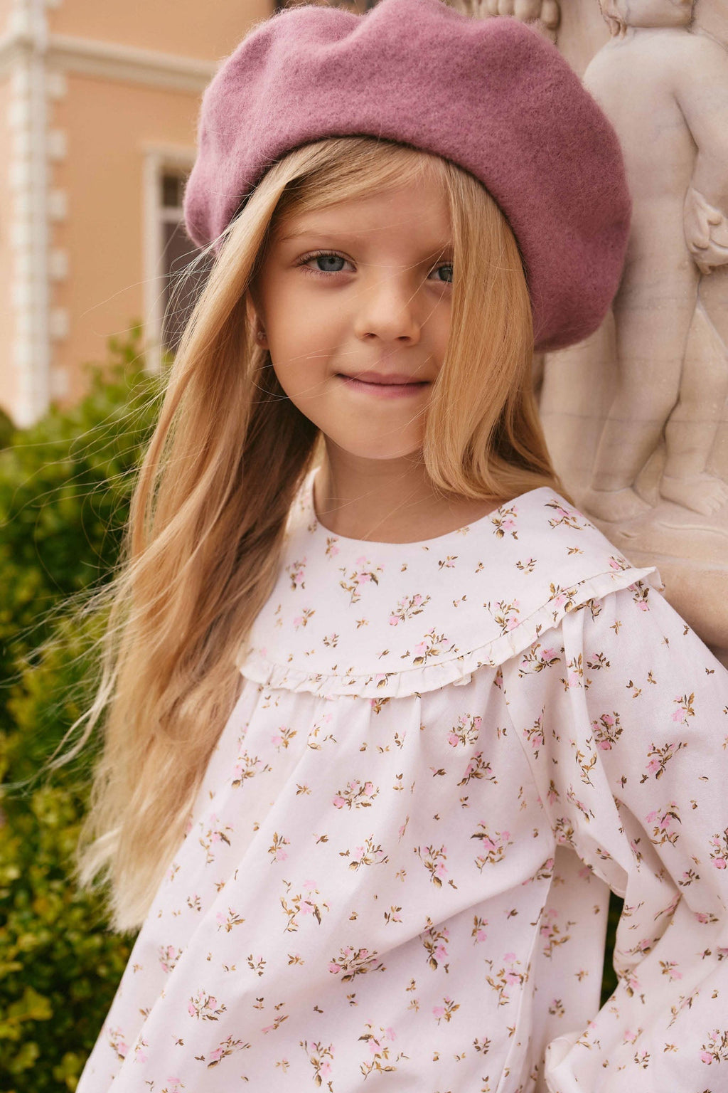 Blouse Romantique Fleurie en Coton Bio avec Col à Volants pour Bébés et Petites Filles 0-3 Ans