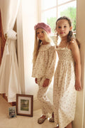 Combinaison Romantique Florale en Coton Bio avec Ceinture à Nouer pour Bébé Fille et Fillette 6M-3A