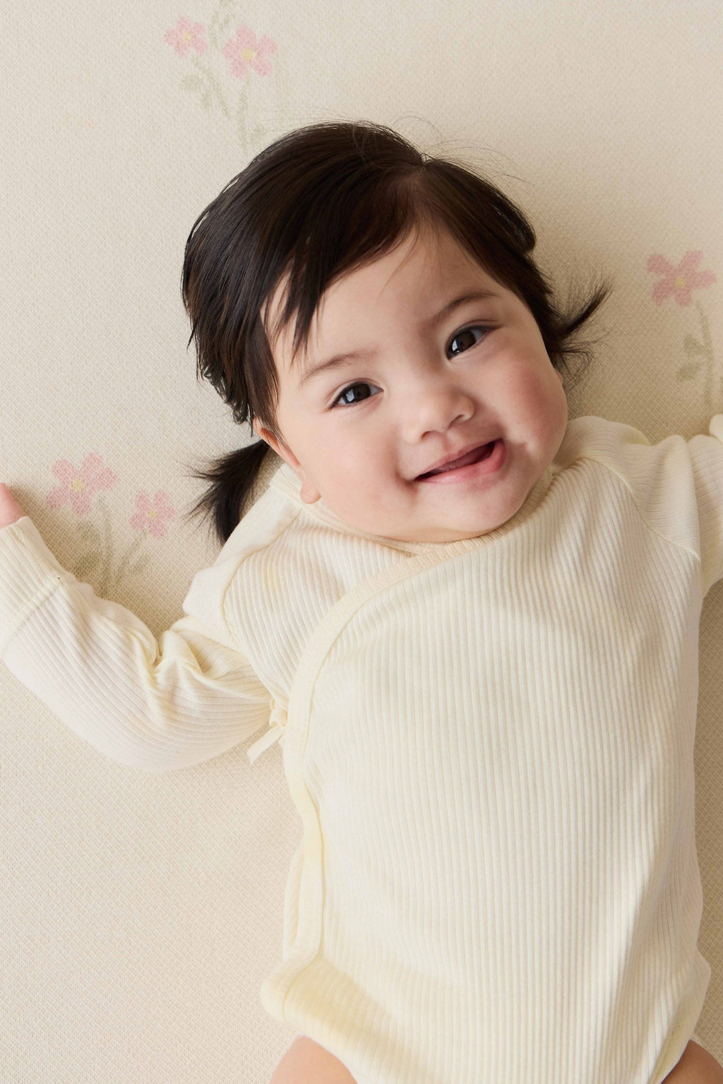 Cache-cœur à manches longues en coton biologique et modal délicat pour bébés filles