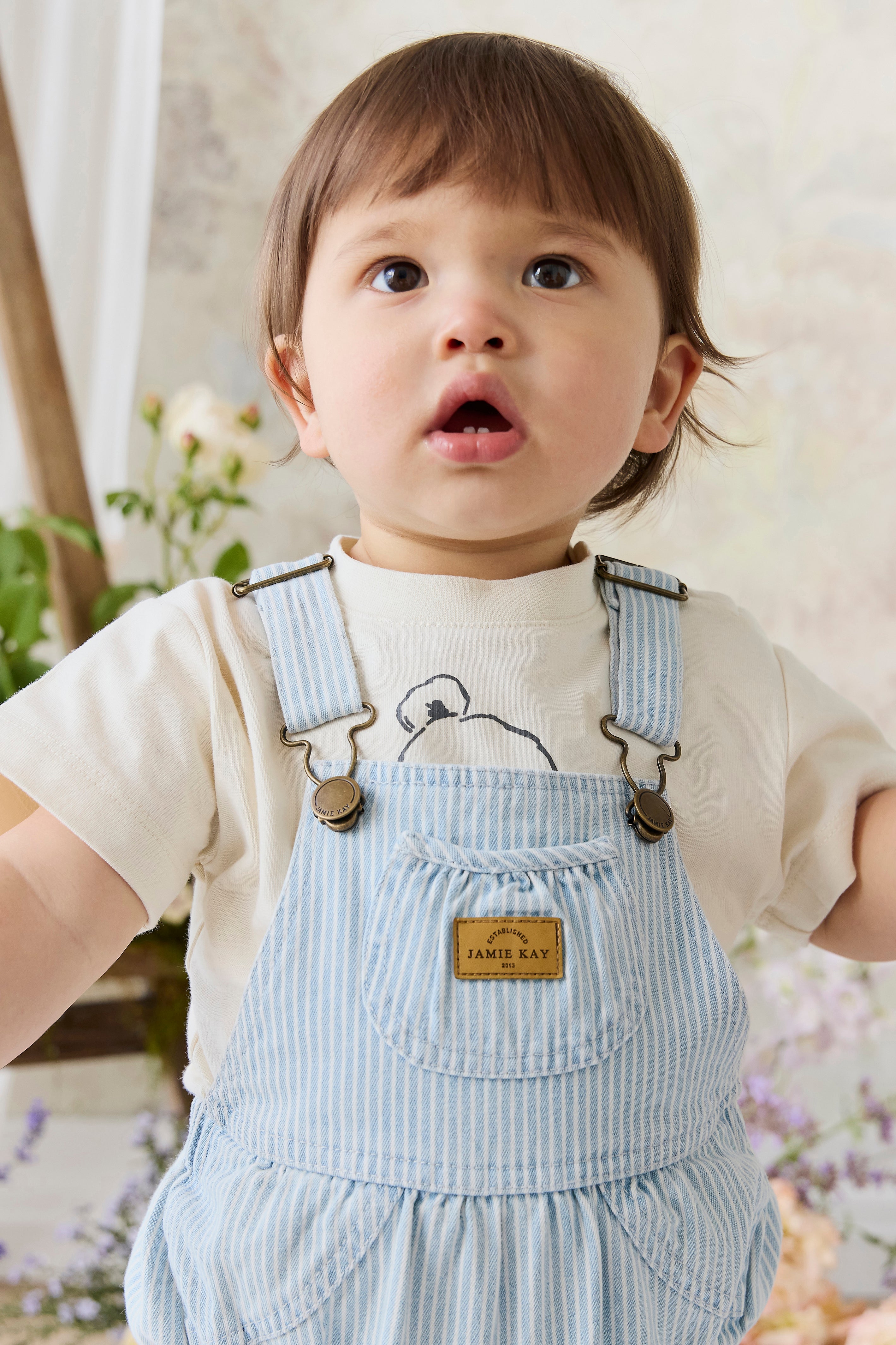 Barboteuse rayée en coton ludique avec boutons-pression pour bébés et tout-petits garçons et filles de 0 à 2 ans