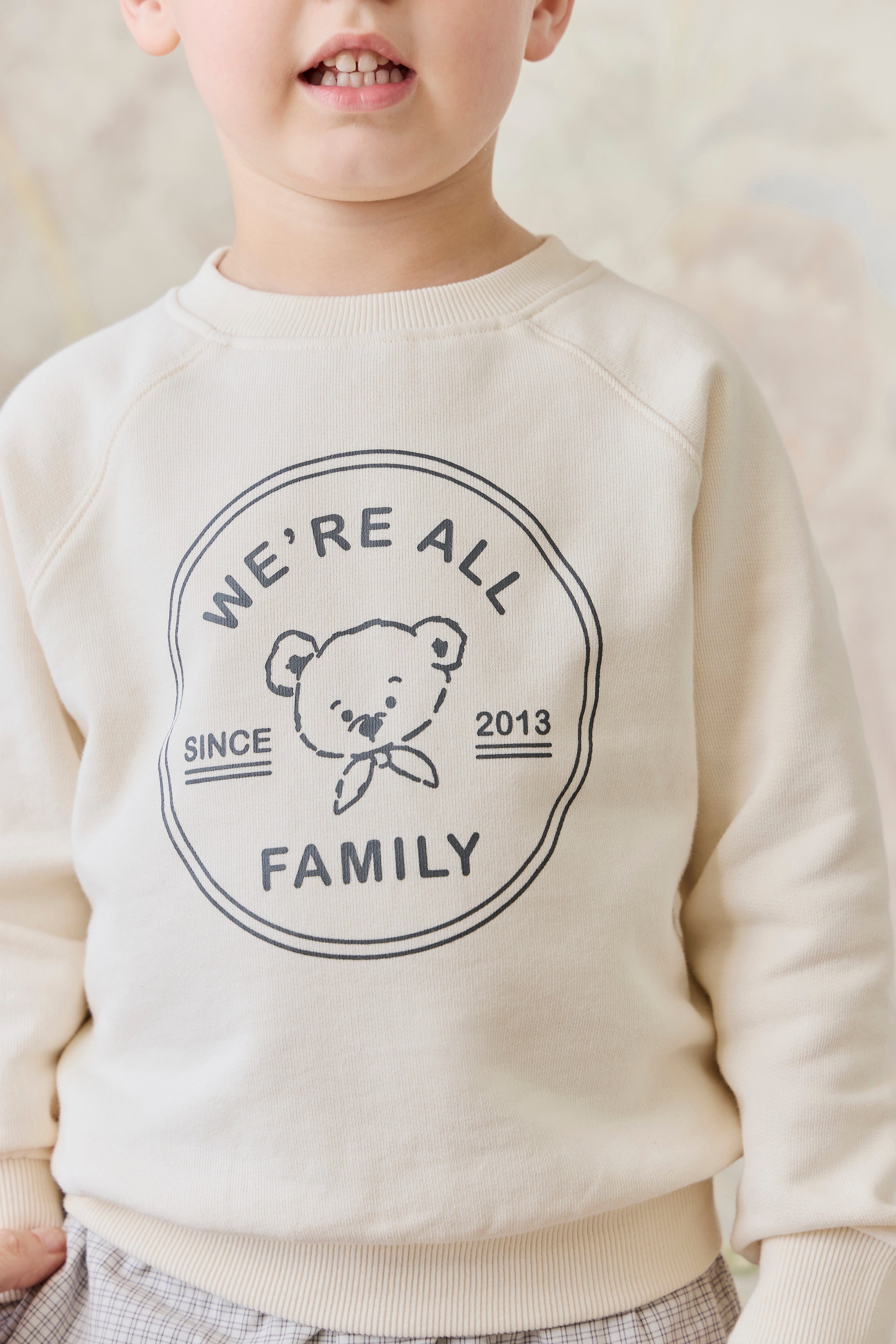 Sweat-shirt en coton biologique avec imprimé nuage et ours en peluche, poignets côtelés pour bébés et enfants de 6 mois à 8 ans