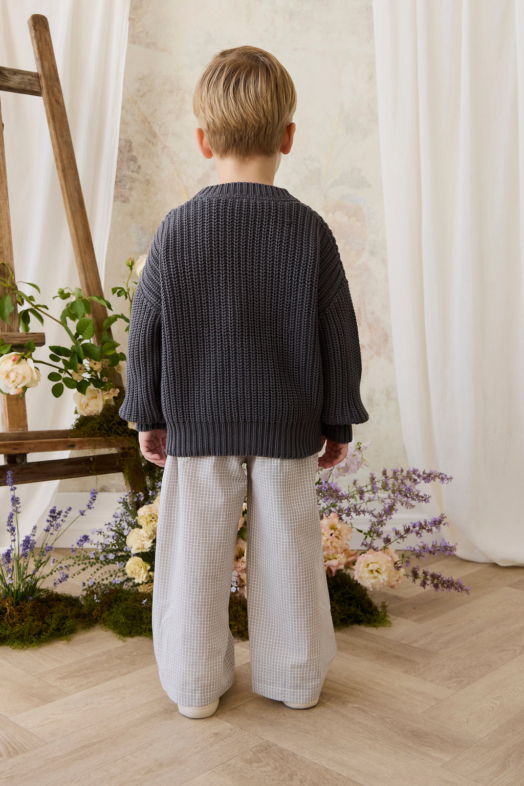 Gilet en maille de coton texturé « Stormy » décontracté avec capuche et poches pour bébés et petits garçons de 6 mois à 5 ans