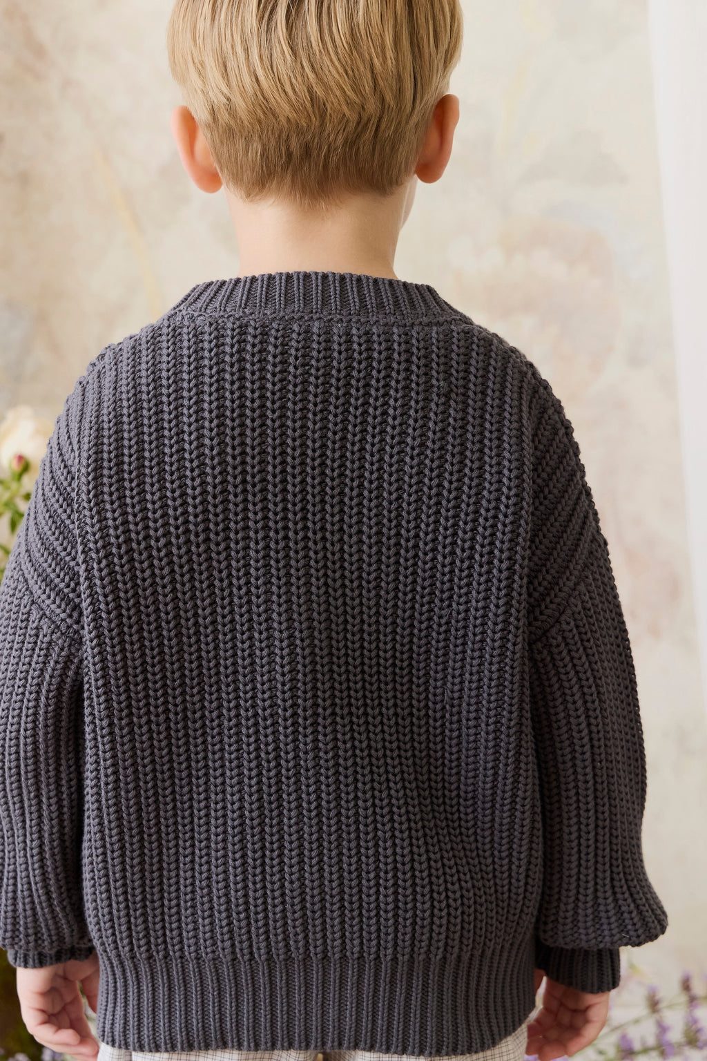 Gilet en maille de coton texturé « Stormy » décontracté avec capuche et poches pour bébés et petits garçons de 6 mois à 5 ans