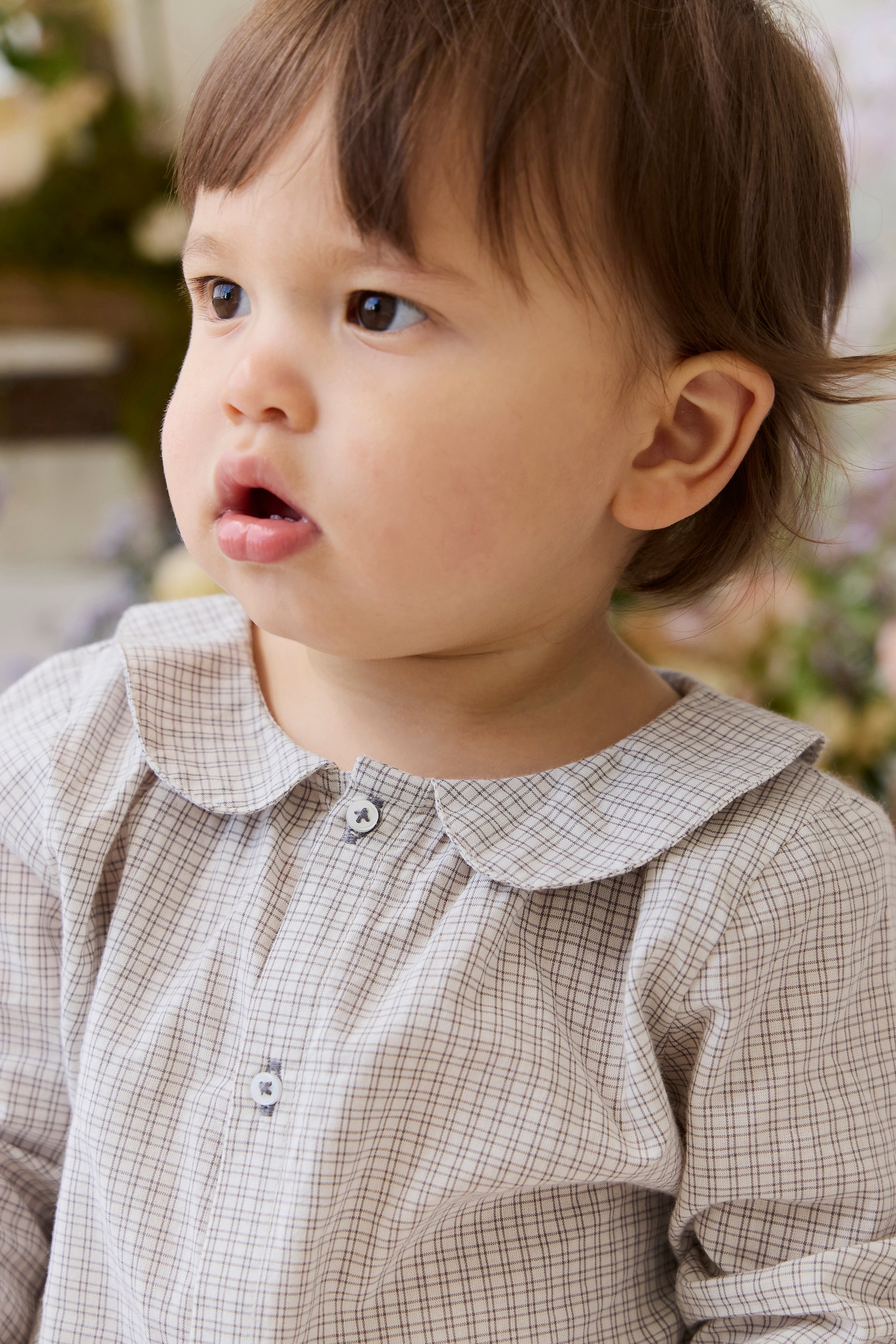Haut en coton biologique à carreaux Nuage décontracté avec boutons-pression pour bébés et petits garçons de 0 à 3 ans