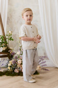 Pantalon à carreaux en coton biologique avec taille élastique pour bébés et enfants garçons de 6 mois à 8 ans