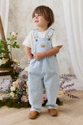 Salopette en Coton Rayée Vintage avec Bretelles Réglables pour Enfants Garçons et Filles 5-8 Ans