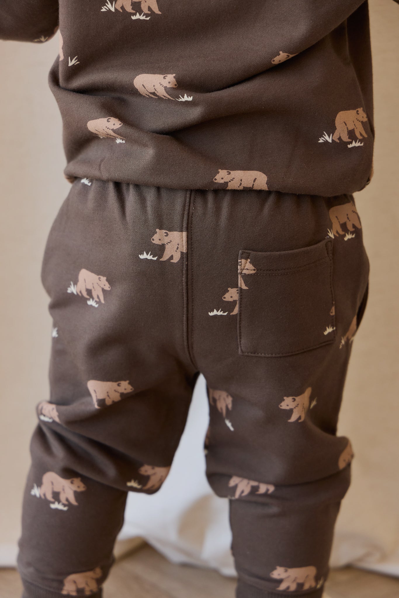 Pantalon de survêtement imprimé en coton biologique avec taille élastique pour bébés et tout-petits garçons 6M–1A