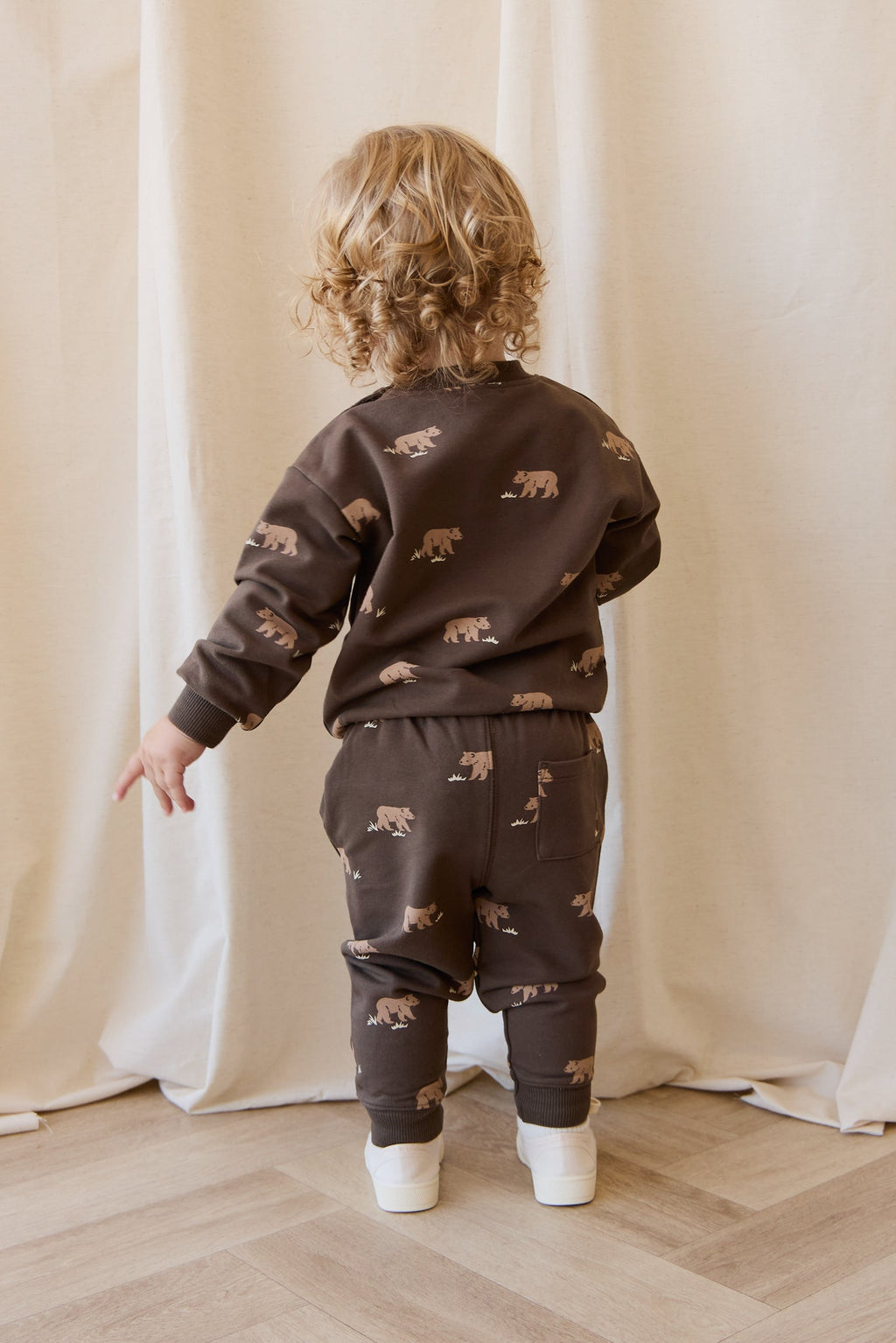 Pantalon de survêtement imprimé en coton biologique avec taille élastique pour bébés et tout-petits garçons 6M–1A