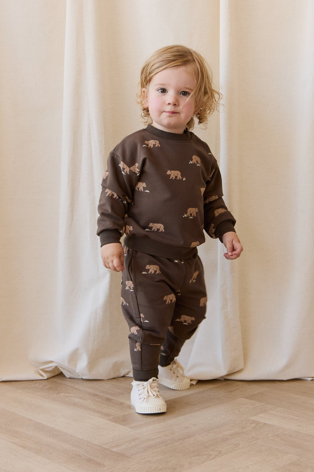 Pantalon de survêtement imprimé en coton biologique avec taille élastique pour bébés et tout-petits garçons 6M–1A
