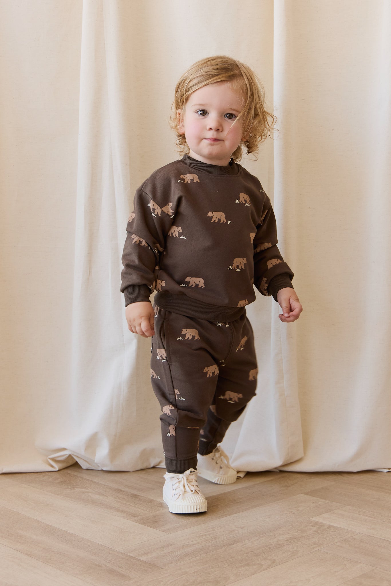 Pantalon de survêtement imprimé en coton biologique avec taille élastique pour bébés et tout-petits garçons 6M–1A
