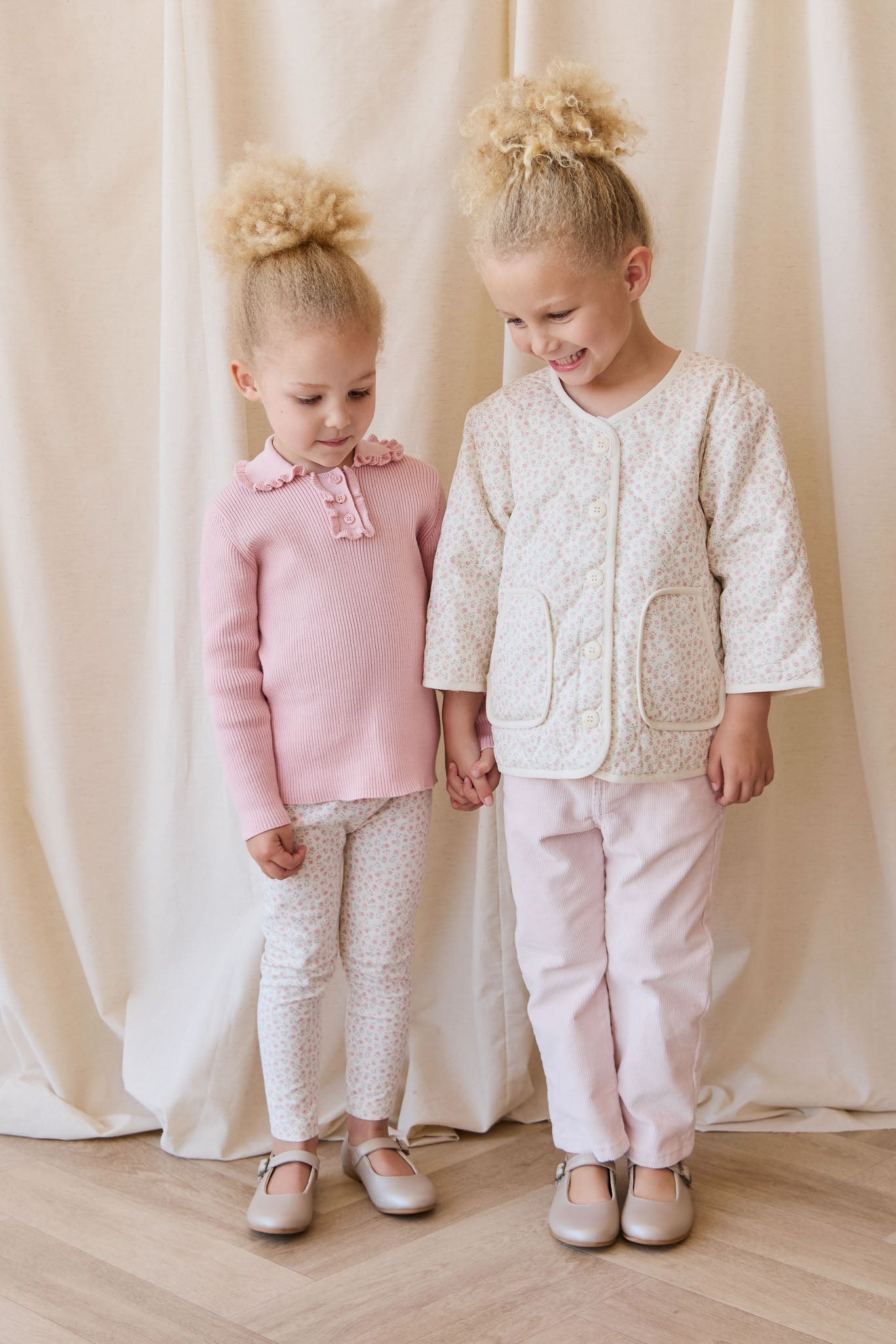Veste matelassée en coton à imprimé floral fleuri d'antan avec fermeture boutonnée pour bébés et petites filles de 6 mois à 10 ans