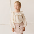 Jupe en coton uni rose brumeux et doux pour bébés et petites filles de 6 mois à 4 ans avec taille élastique