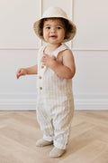Salopette en coton biologique à rayures multicolores en mousse décontractée avec boutons-pression pour bébés et tout-petits garçons 6M-4Y