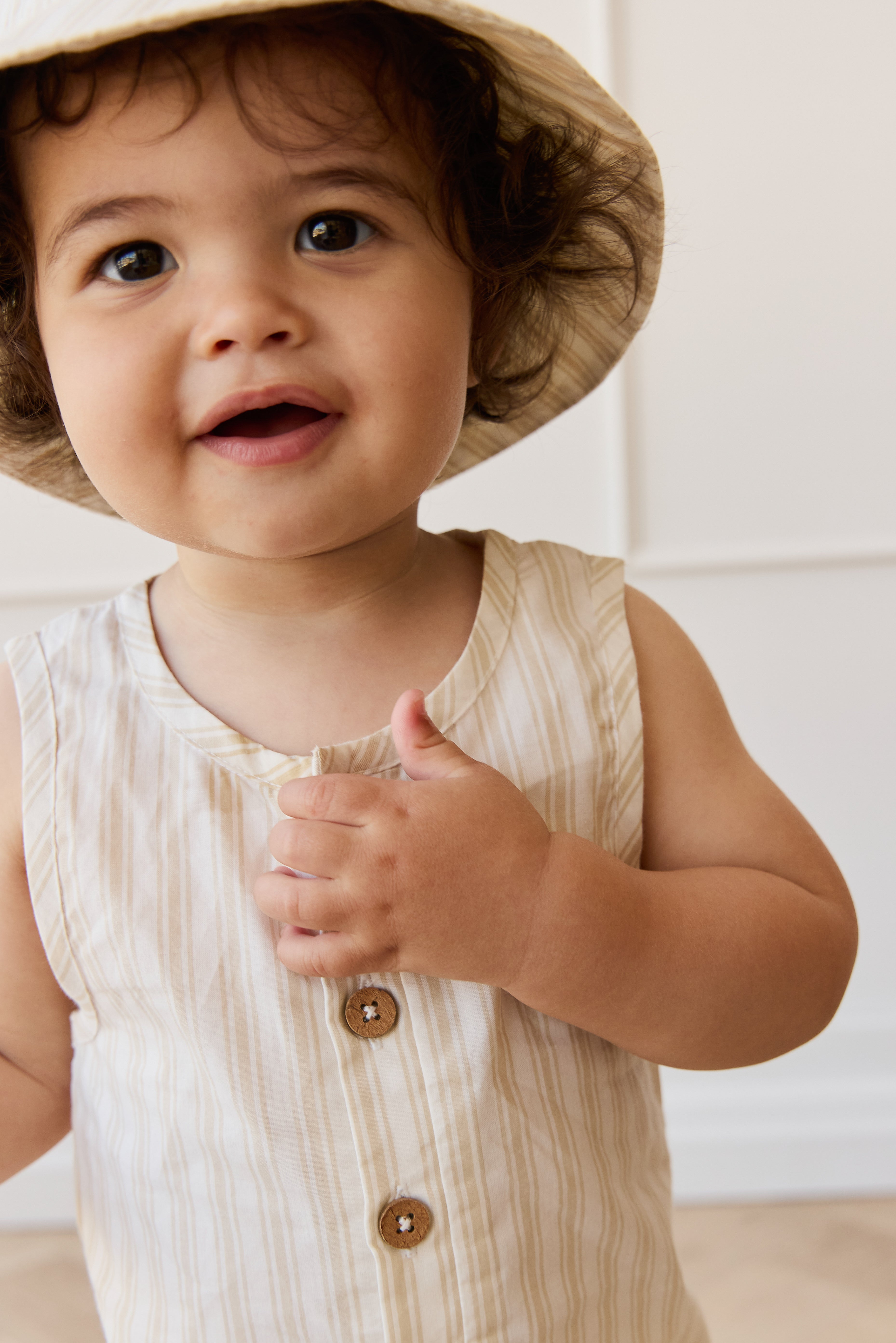 Salopette en coton biologique à rayures multicolores en mousse décontractée avec boutons-pression pour bébés et tout-petits garçons 6M-4Y