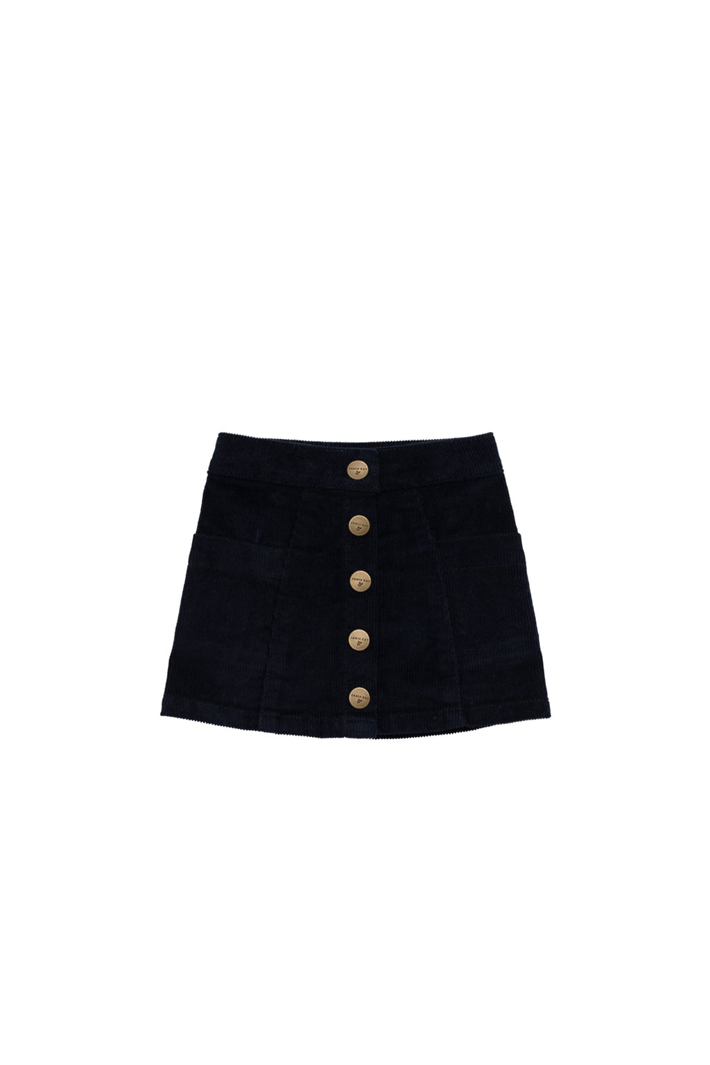 Jupe classique en coton uni noir ébène avec taille élastique pour fillettes de 1 à 5 ans