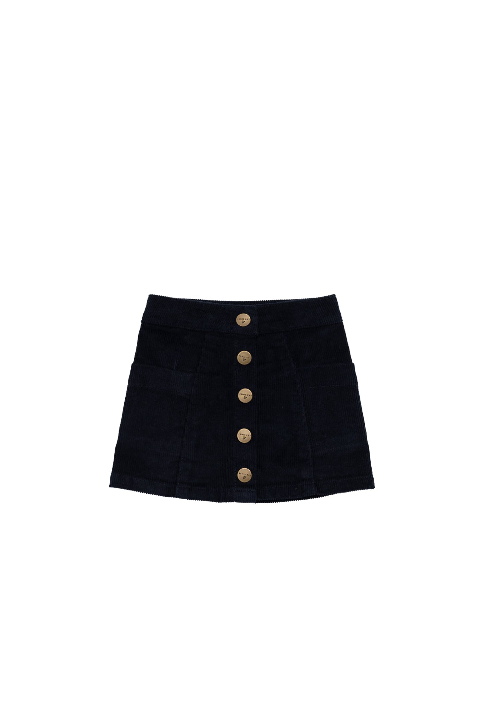 Jupe classique en coton uni noir ébène avec taille élastique pour fillettes de 1 à 5 ans