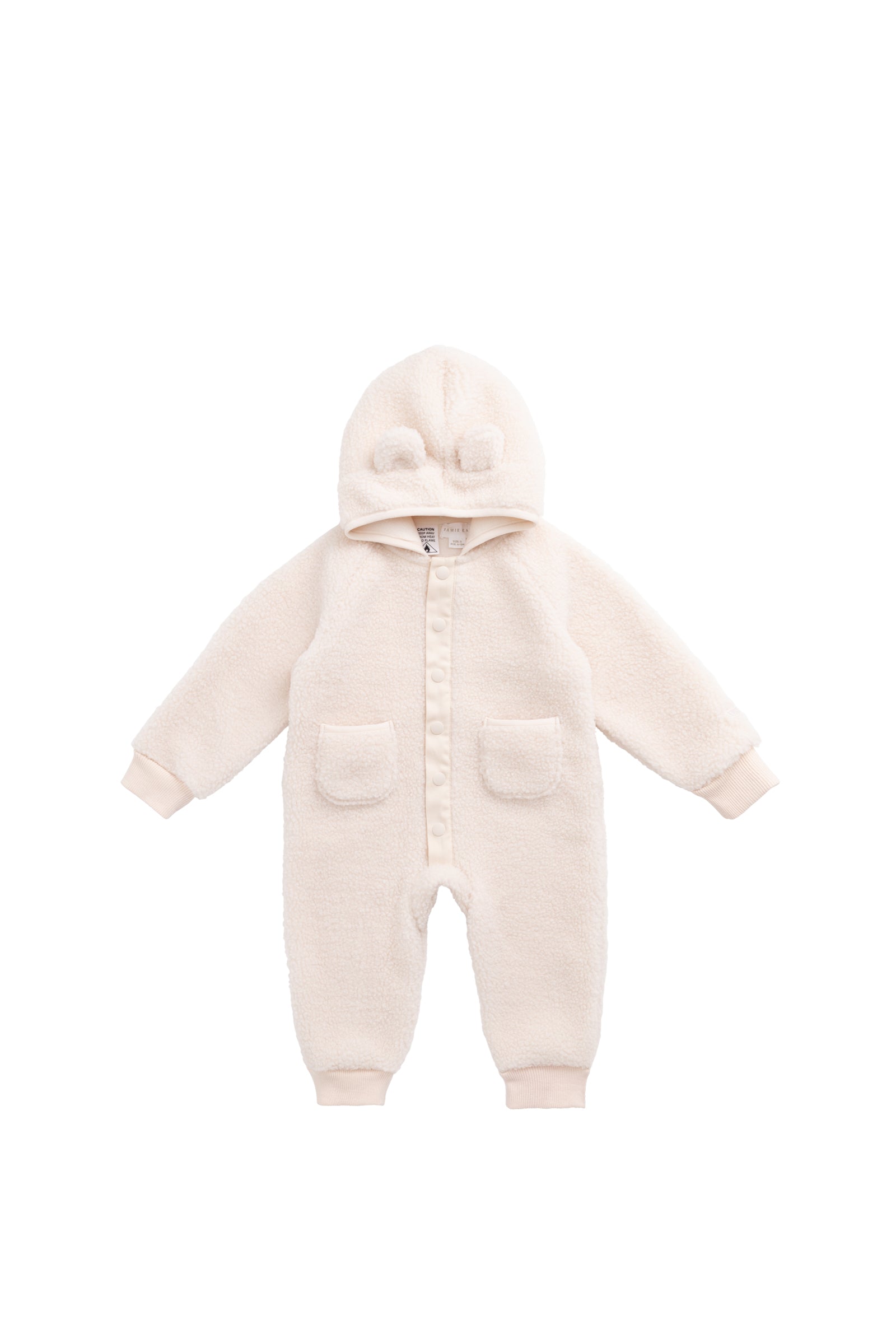 Barboteuse en coton uni rose fard à joues avec boutons-pression pour bébé fille