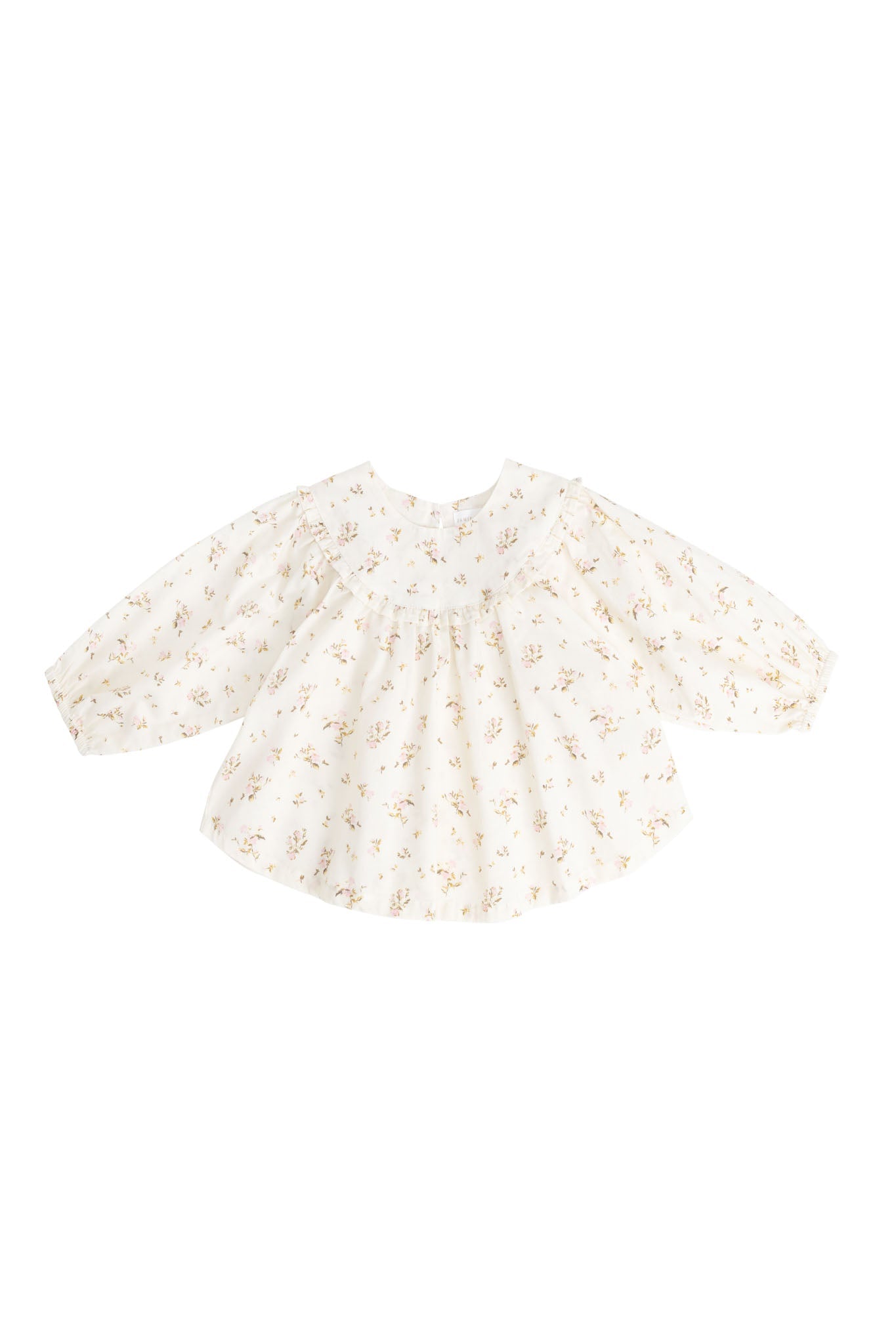 Blouse Romantique Fleurie en Coton Bio avec Col à Volants pour Bébés et Petites Filles 0-3 Ans