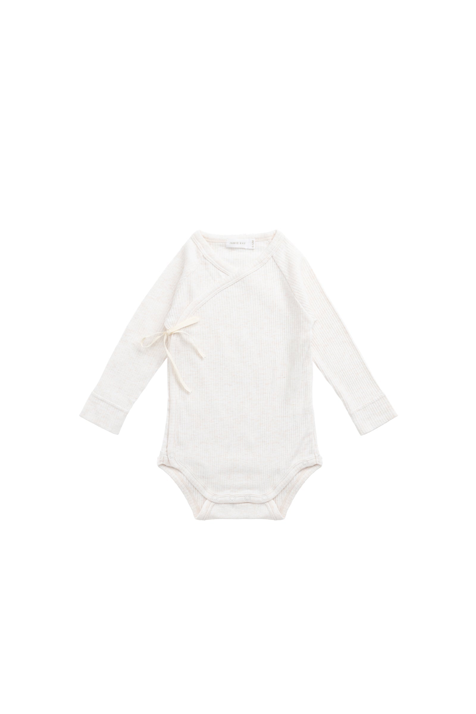 Body à manches longues en coton bio et modal uni marle douillet avec boutons-pression pour bébés filles