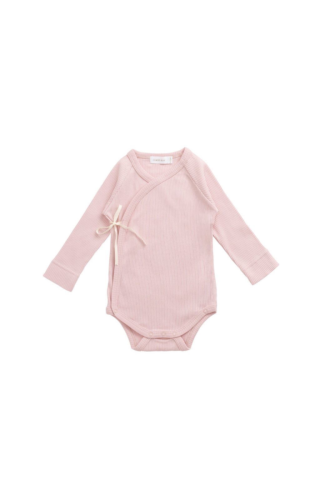 Body une pièce à manches longues en coton biologique et modal, de couleur unie, avec boutons-pression pour bébés filles