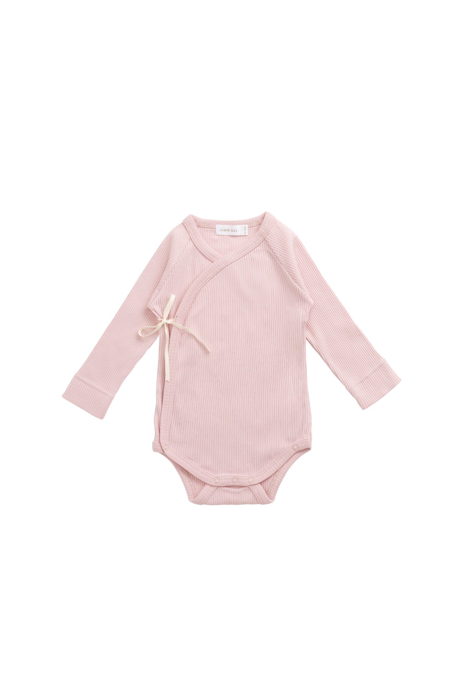 Body une pièce à manches longues en coton biologique et modal, de couleur unie, avec boutons-pression pour bébés filles