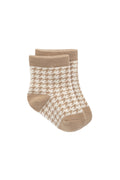 Chaussettes en coton à motif pied-de-poule "Mountain Classique" avec bord-côte pour bébés et tout-petits, dès la naissance