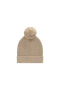 Bonnet en maille de coton doux couleur sable chiné avec revers côtelé pour bébés et enfants garçons et filles de 0 à 2 ans et plus