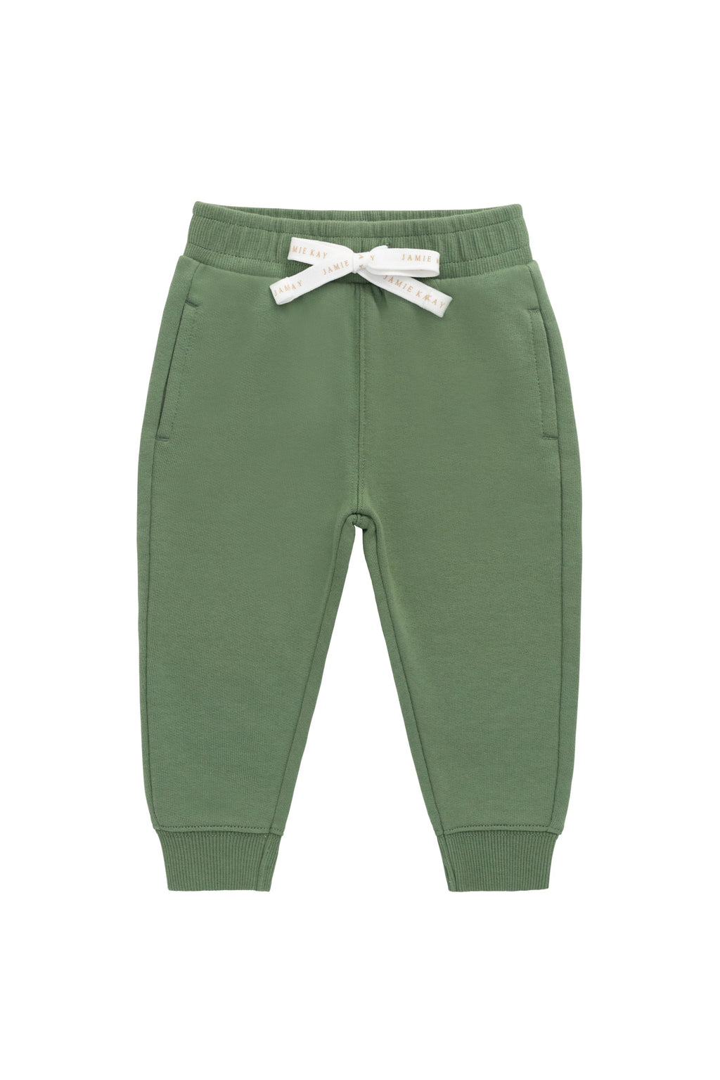 Pantalon de survêtement sportif Pois Neige en coton biologique uni avec taille élastique pour bébés garçons 6M