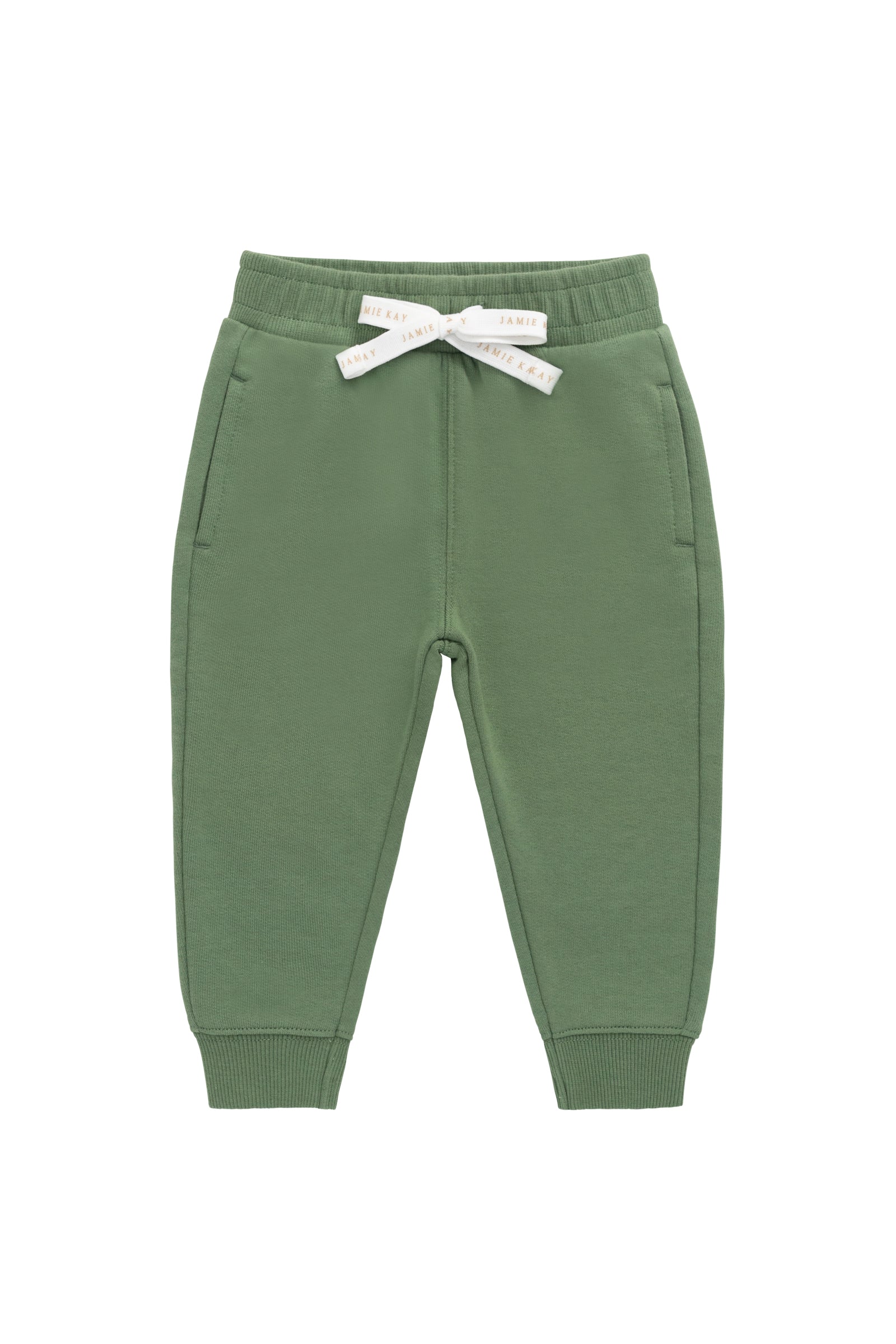 Pantalon de survêtement sportif Pois Neige en coton biologique uni avec taille élastique pour bébés garçons 6M