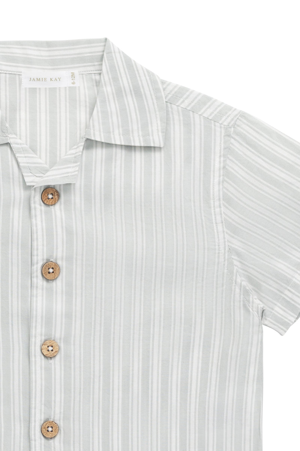 Chemise en coton biologique à rayures variées Coastal Shoreline avec boutonnage pour bébés et enfants garçons de 6 mois à 5 ans