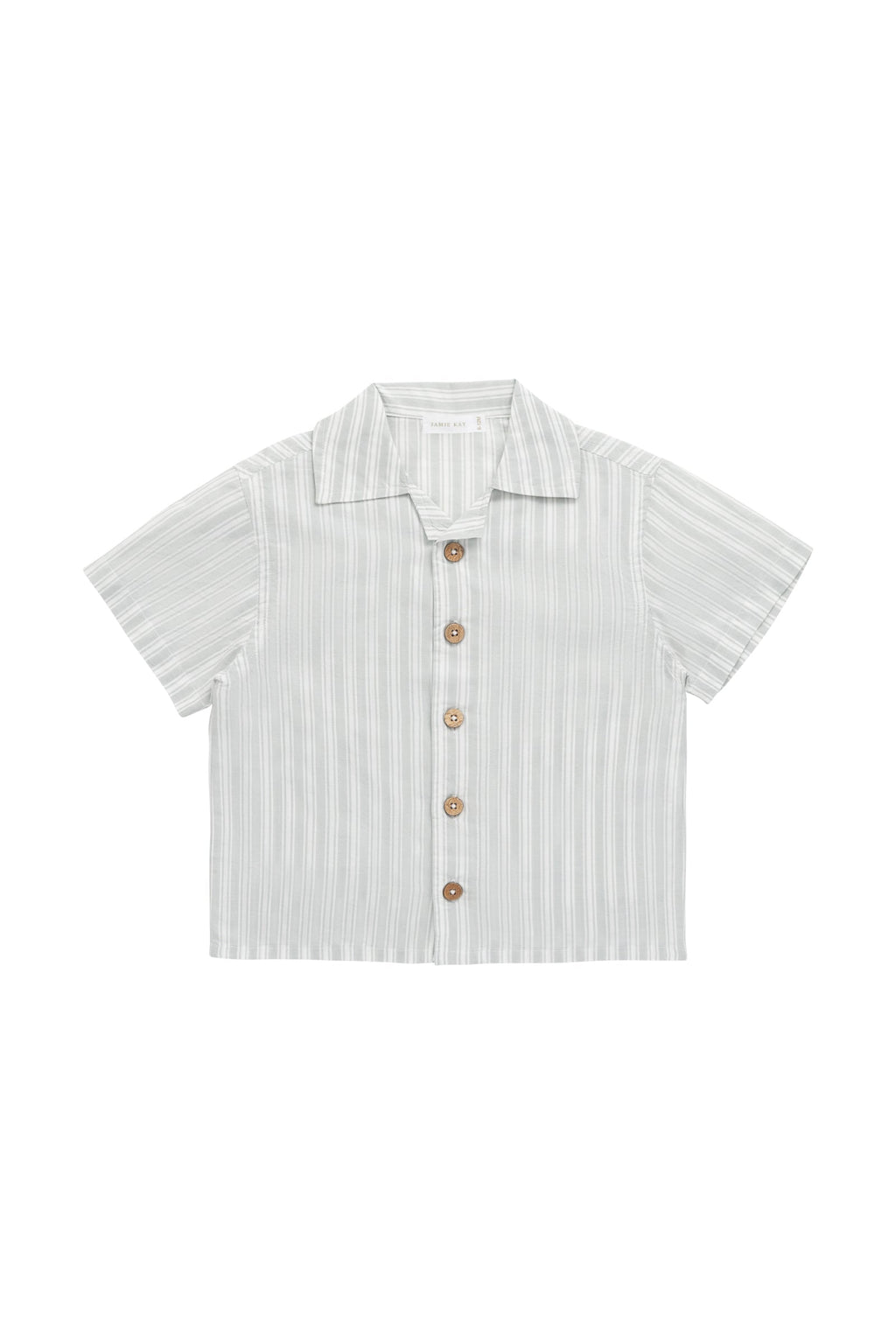 Chemise en coton biologique à rayures variées Coastal Shoreline avec boutonnage pour bébés et enfants garçons de 6 mois à 5 ans