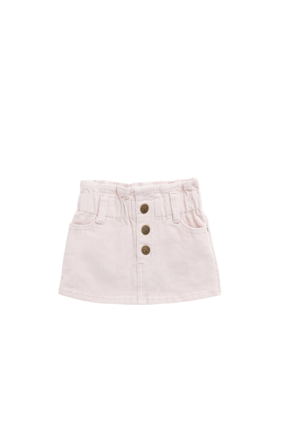 Jupe en coton uni rose brumeux et doux pour bébés et petites filles de 6 mois à 4 ans avec taille élastique