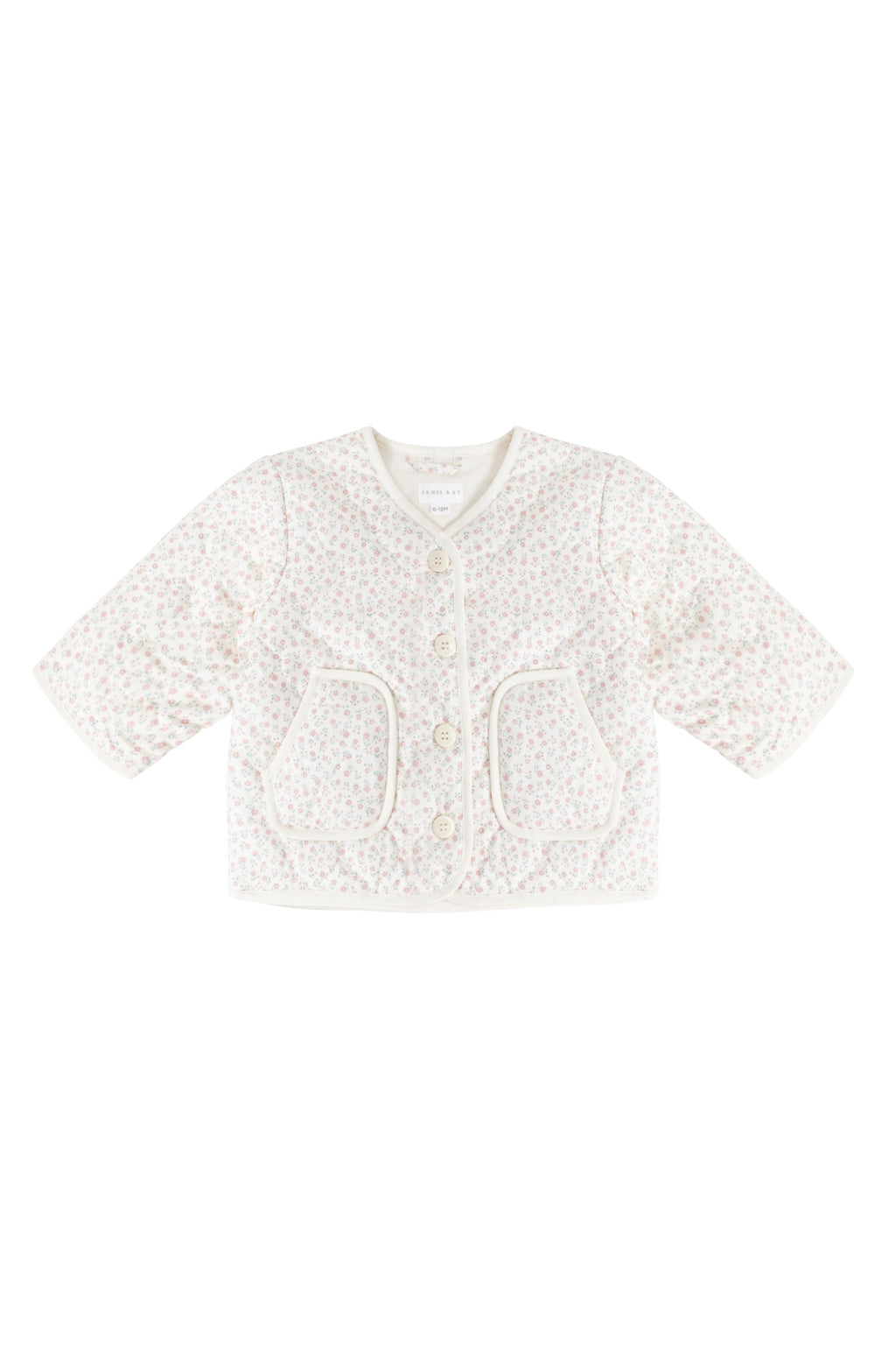 Veste matelassée en coton à imprimé floral fleuri d'antan avec fermeture boutonnée pour bébés et petites filles de 6 mois à 10 ans
