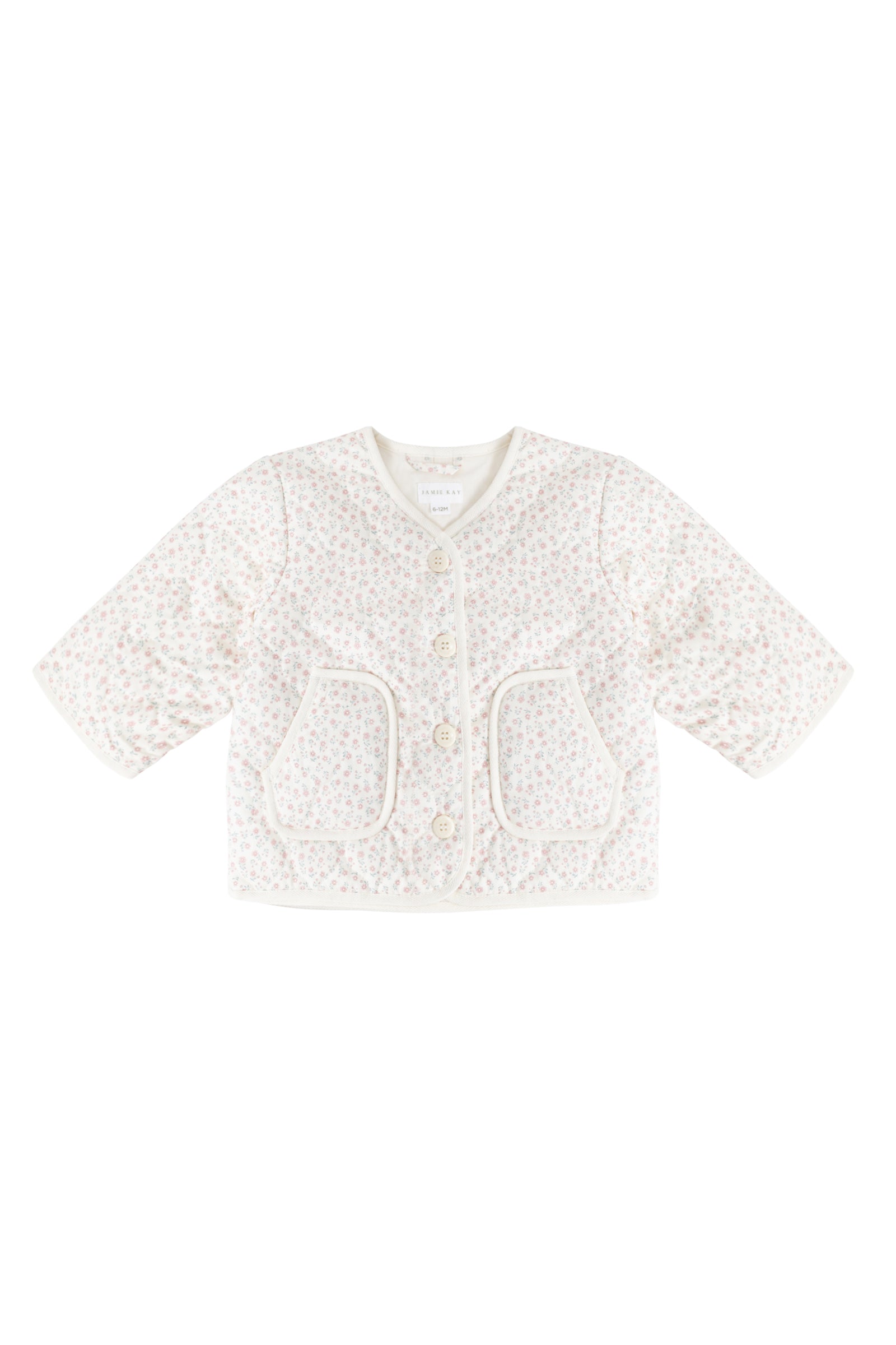 Veste matelassée en coton à imprimé floral fleuri d'antan avec fermeture boutonnée pour bébés et petites filles de 6 mois à 10 ans