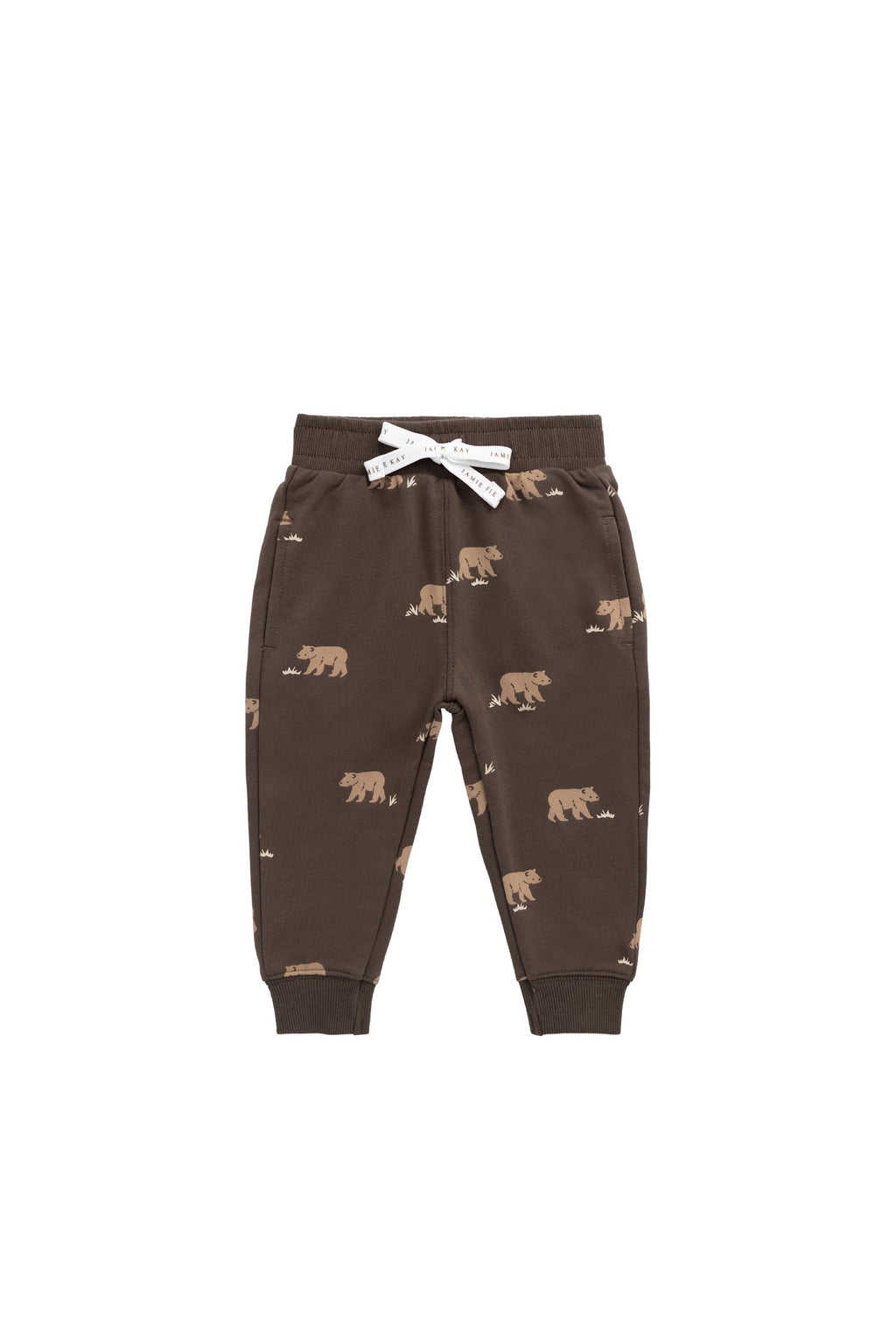 Pantalon de survêtement imprimé en coton biologique avec taille élastique pour bébés et tout-petits garçons 6M–1A