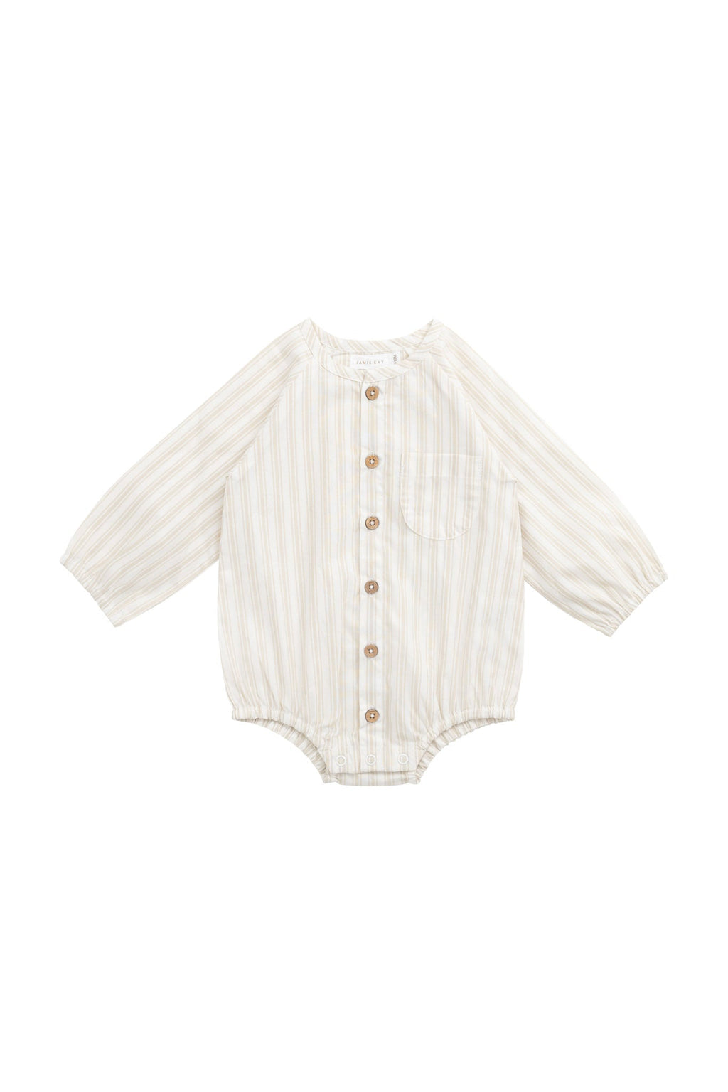 Combinaison courte en coton biologique rayée à fermeture par boutons-pression pour bébé garçon de 3 ans