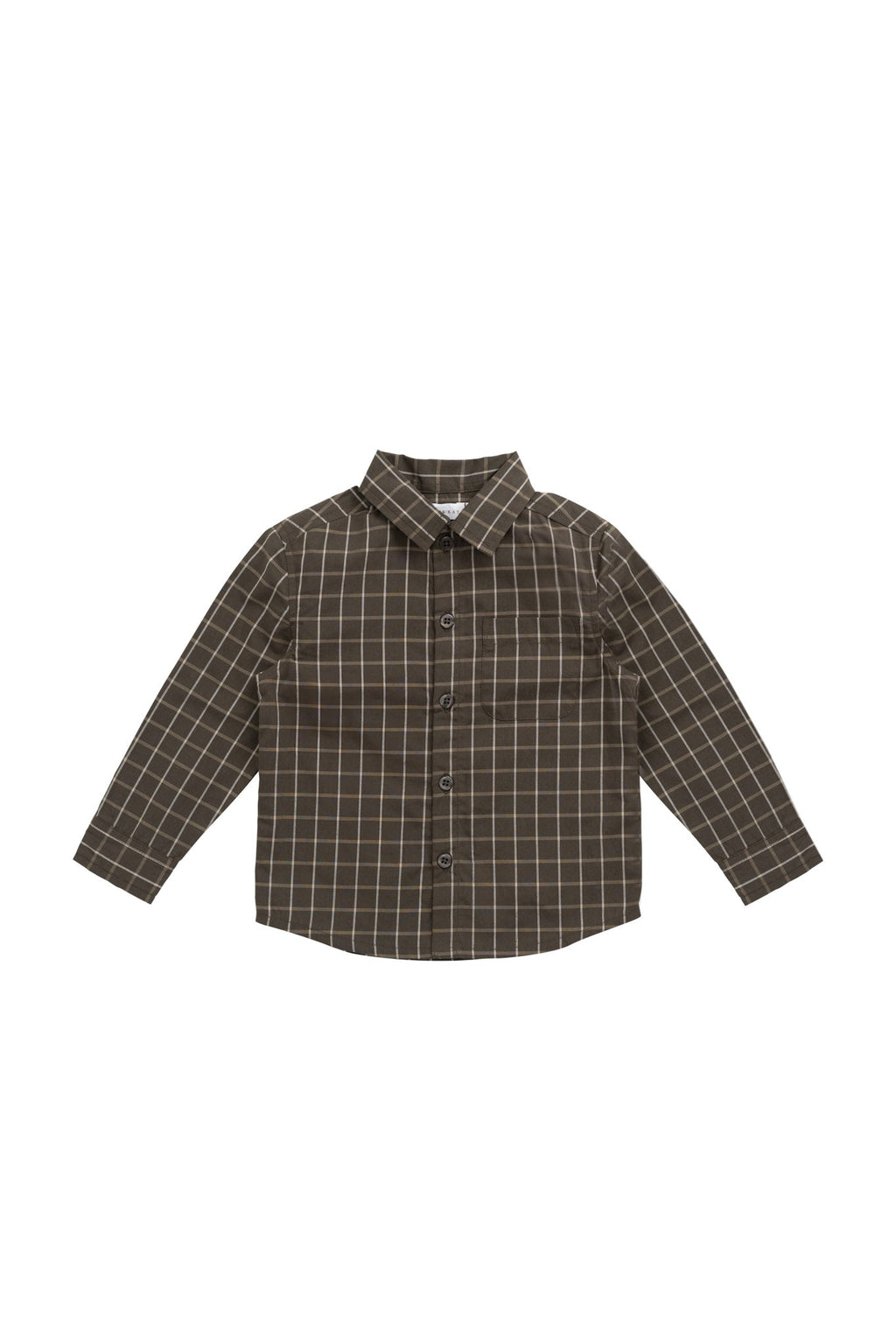 Chemise en coton biologique à carreaux et à patte boutonnée pour bébés et tout-petits garçons 6 mois-4 ans