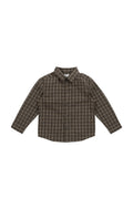 Chemise en coton biologique à carreaux et à patte boutonnée pour bébés et tout-petits garçons 6 mois-4 ans