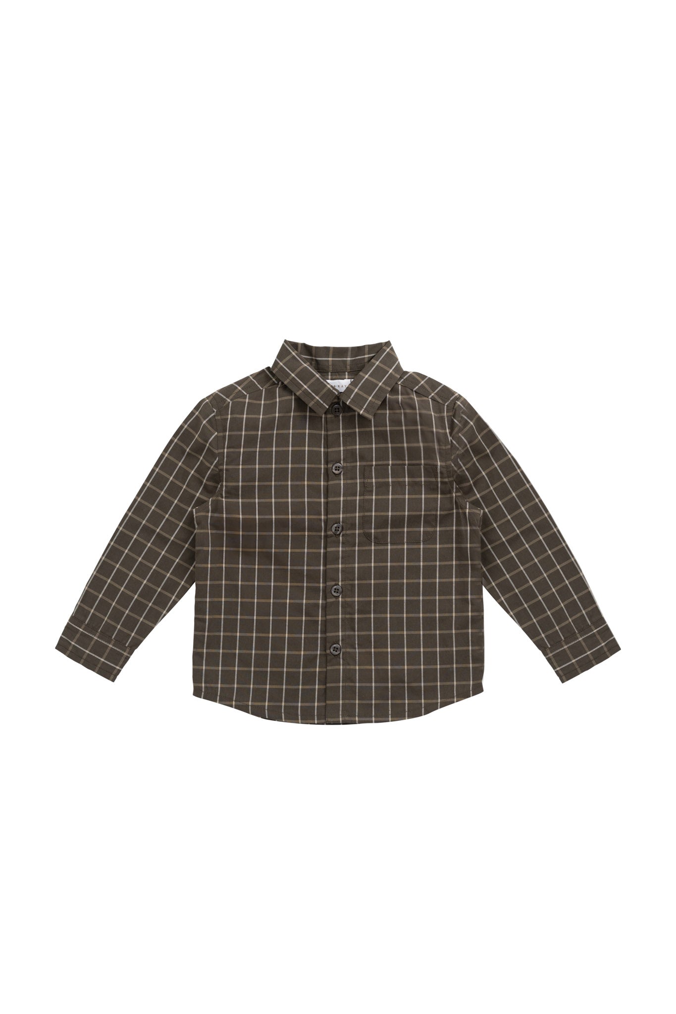 Chemise en coton biologique à carreaux et à patte boutonnée pour bébés et tout-petits garçons 6 mois-4 ans
