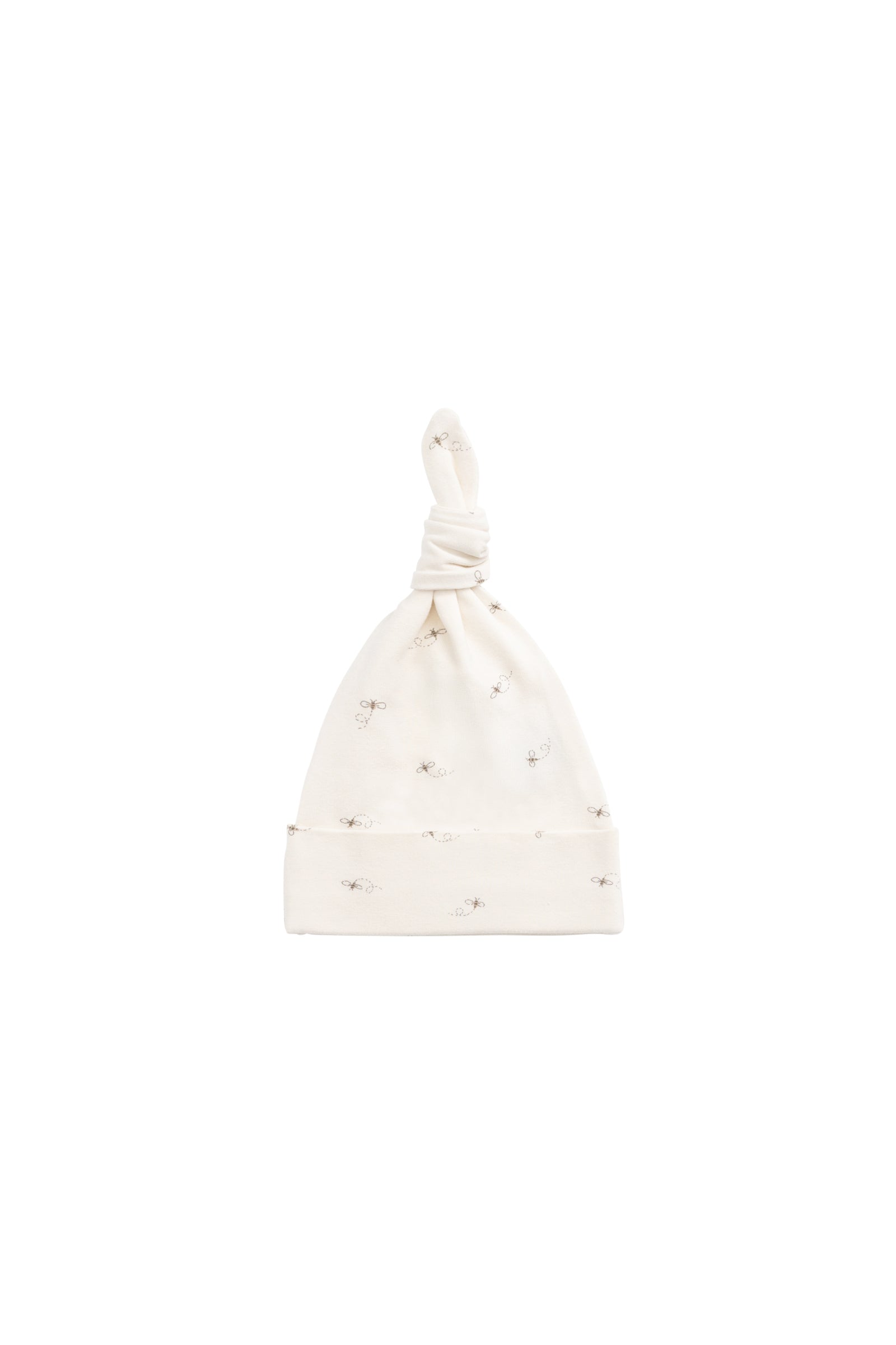 Bonnet en coton biologique doux pour bébé garçon, imprimé bourdon espiègle, avec nœud sur le dessus, 6 mois