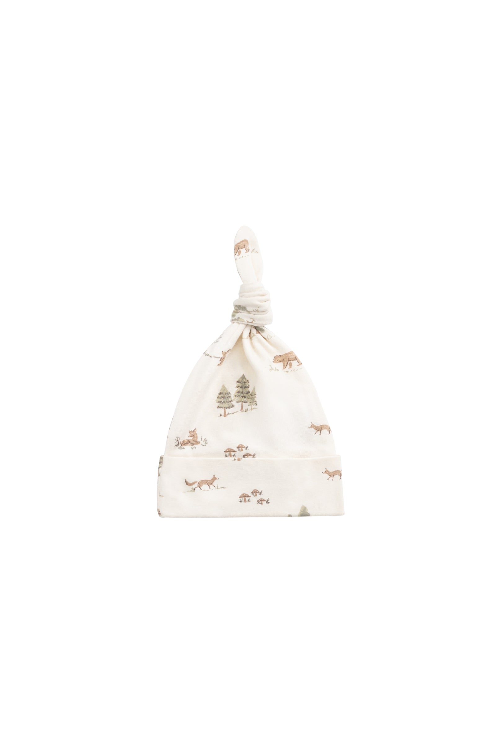 Bonnet à nœud en coton biologique pour bébés garçons de 6 mois, motif Forêt de pins inspiré de la nature