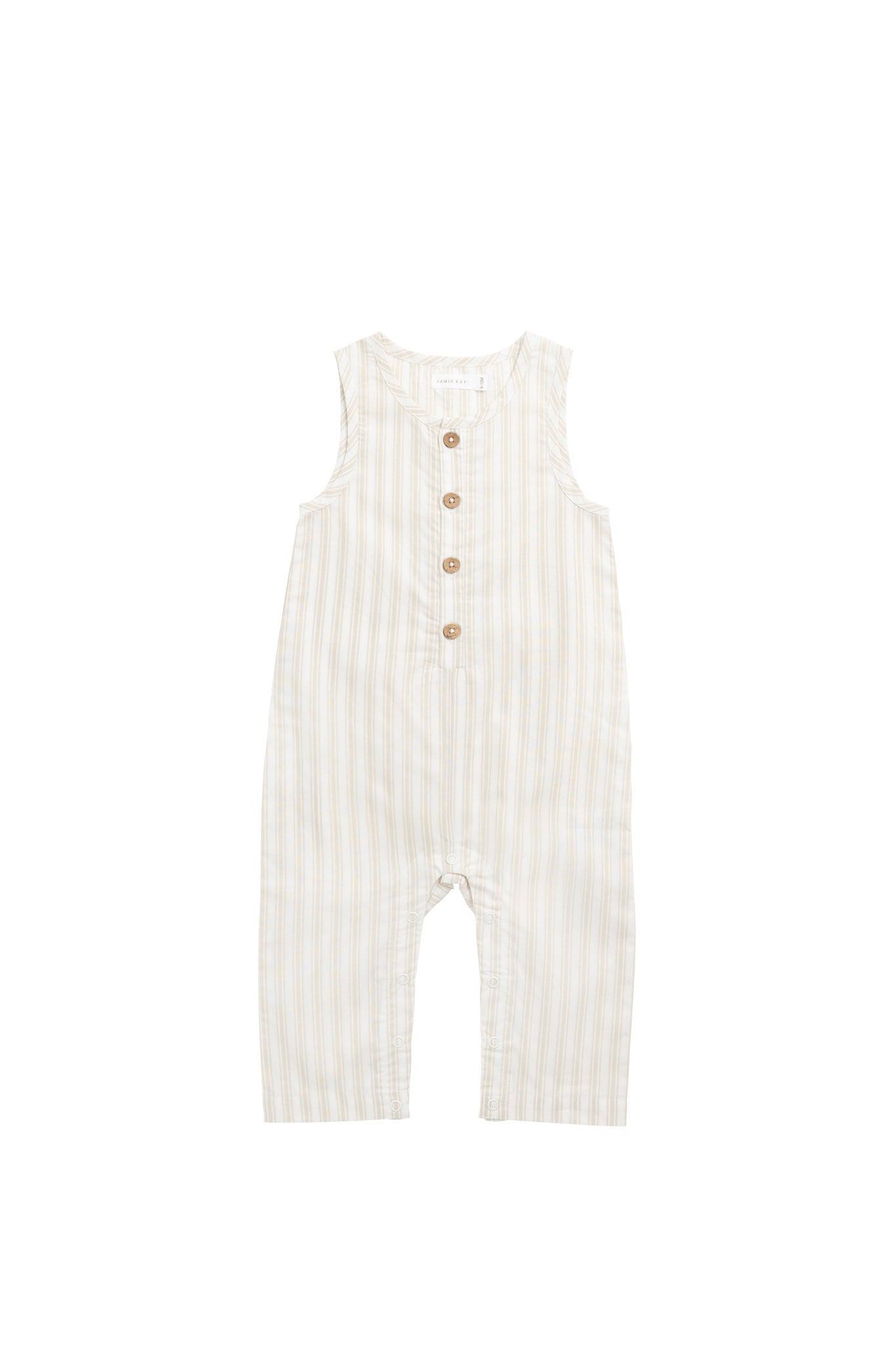 Salopette en coton biologique à rayures multicolores en mousse décontractée avec boutons-pression pour bébés et tout-petits garçons 6M-4Y