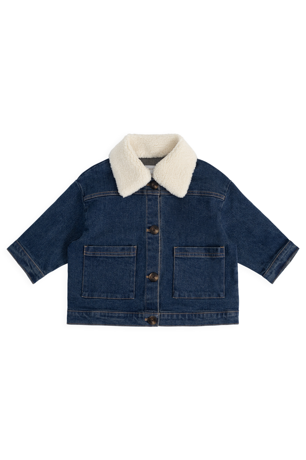 Blouson en jean uni indigo classique avec boutons à l'avant pour bébés et garçons de 6 mois à 8 ans