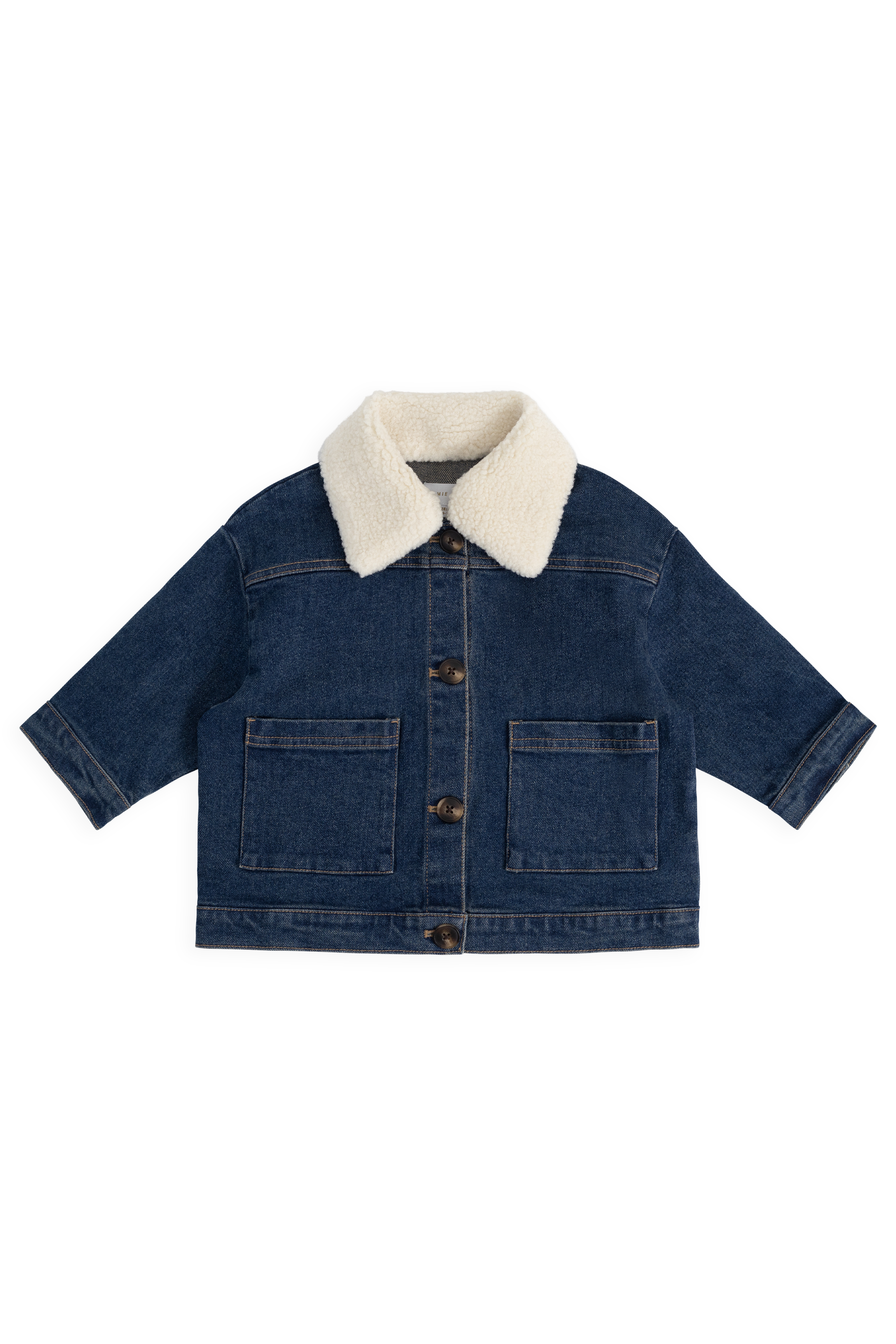 Blouson en jean uni indigo classique avec boutons à l'avant pour bébés et garçons de 6 mois à 8 ans