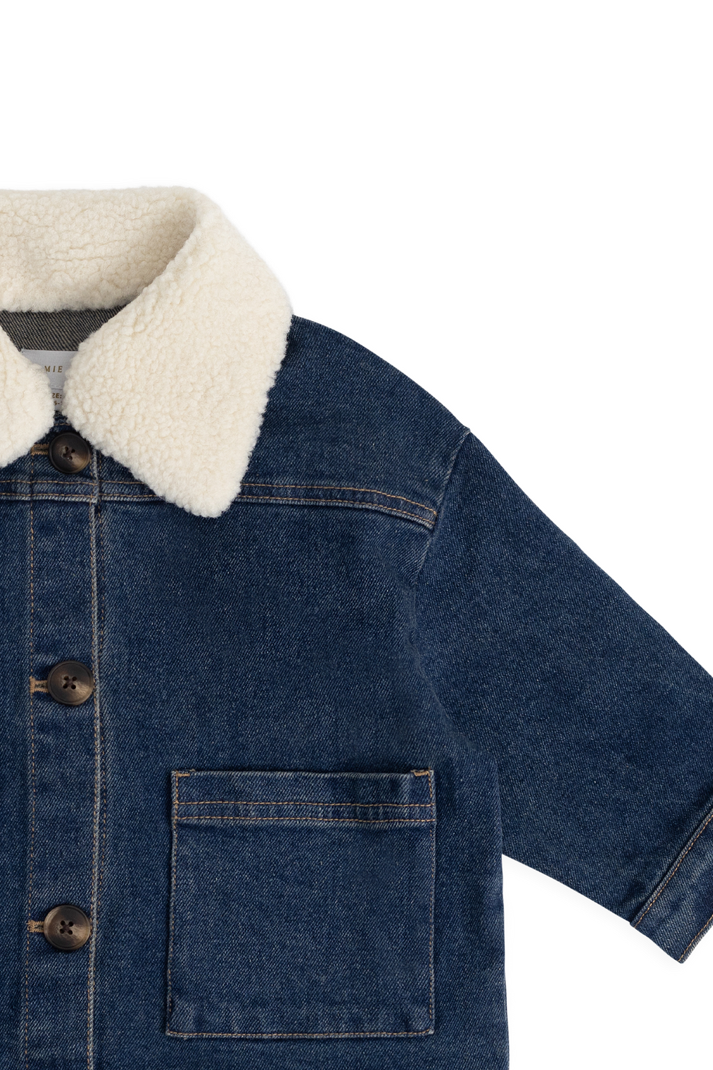 Blouson en jean uni indigo classique avec boutons à l'avant pour bébés et garçons de 6 mois à 8 ans